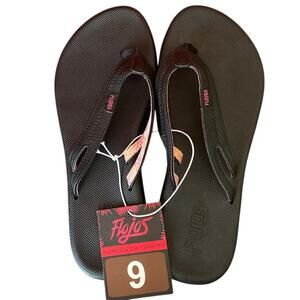Flojos Women's Memory Foam Comfort Flip Flop Thong Sandals - Black Size 9 NEW